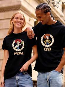 Disney 1PC Authorized Cartoon Short Sleeved T-Shirt, Cartoon Toy Mobilization Pattern Couple's Double-Sided Printed T-Shirt, Very Suitable For Family Travel And Vacation. This Is A New 2026 Short Sleeved T-Shirt, An Ideal Choice For Mother's Day, Suitable For Both Men And Women. Made Of High-Quality Pure Cotton, Comfortable And Breathable. Exquisite Design Is The Preferred Gift - 女士 - 查看 3