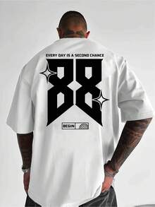 T-shirt homme streetwear ample à manches courtes, numéro << 88 » imprimé au dos, 2026 << FUTURE », style y2k homme - Noir - Voir 6