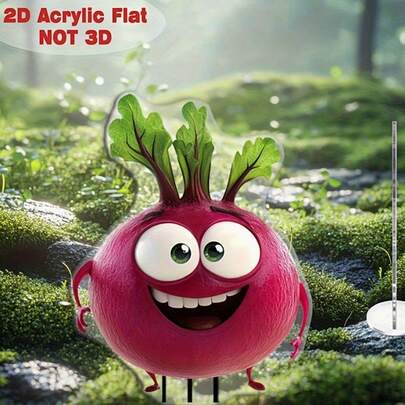 2D Acrylic Flat Print Decoration, Sweet Potato Pattern Outdoor Potted Plant Marker Suitable For Patio, Lawn And Gardening, Outdoor Display, Garden Decor Stake, 2D Flat Design