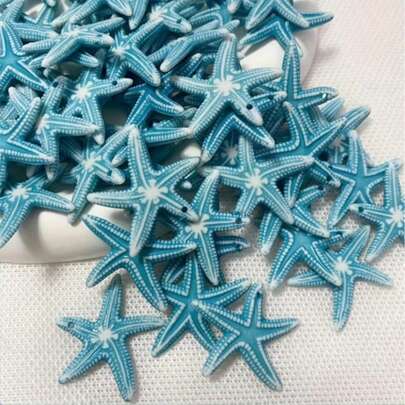 10-50 chiếc mặt dây chuyền hình sao biển màu xanh dương phong cách Bohemian, mặt dây chuyền sinh vật biển bằng acrylic để tự làm trang sức, phụ kiện thủ công phong cách Boho bãi biển cho vòng tay, vòng cổ, bông tai, đồ trang trí thủ công.