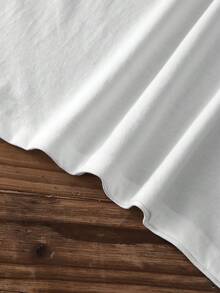 2026新款复古风女士休闲夏季上衣，双面印花，一面是星星图案，另一面是“THE BRIDE Club EST”单面印花，圆领，纯色短袖T恤 白色 - 白色 - 查看 5