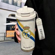 2026 FIFA 世界盃皇家馬德里隊徽保溫杯，520ml 316不鏽鋼便攜咖啡杯，學生旅行水壺，球迷周邊車用馬克杯，送給男性的創意禮物，俱樂部紀念款 - 彩色 - 查看 15