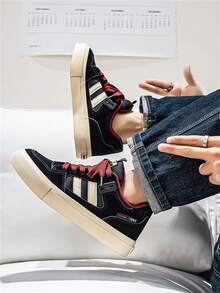 Men's Casual Canvas Sneakers, Spring New Student Thick Sole Versatile Sports Casual Shoes - Red - View 5