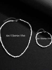 Bộ 2 dây chuyền ngọc trai kiểu Baroque không đều, thanh lịch, nhẹ nhàng và sang trọng, phù hợp để đeo hàng ngày và dự tiệc, món quà tuyệt vời dành cho bạn gái. - Bộ đồ trắng - Xem 4