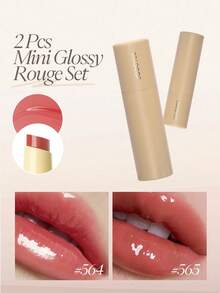 JOOCYEE 2 件迷你光泽胭脂套装，适合日常休闲面部光泽 - 564 Peach Dew&565 Crushed Chestnut - 查看 12