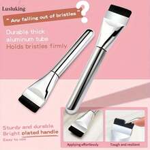 3件套不锈钢化妆调色盘套装，含刮刀和粉底刷，化妆品混合工具，用于混合粉底、指甲油、眼影、颜料等。 - 彩色 - 查看 4