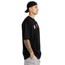 Men's Oversized Cotton Crew Neck Printed T-Shirt For Gym - Comfortable - Hitam Merah - View 2