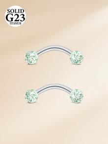 CIZME 2 piezas 16G 8/10mm Joyería de perforación de barra curva de aleación de titanio para cejas/rook/snug/labio vertical/VCH/ojos de serpiente/anti-trago/Christina/daith/ombligo/puente/capucha/superficie para mujeres y hombres - bola de lentejuelas - Ver 6