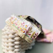1,5 thước Anh/gói Dây viền tay áo búp bê cao cấp, phụ kiện gối, dép, ren thêu cổ điển nhiều màu 6,5cm, ruy băng trang trí thêu sequin cổ điển tự làm - 1 mảnh màu trắng - Xem 8