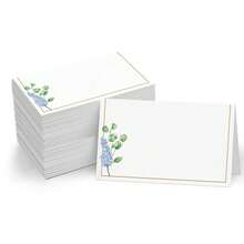 24/48pcs Small Delicate Floral Pattern Blank Business Cards, Wedding/Dinner Table Cards - A - View 2