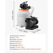 FlashPure Sand Filter Pump, 12 In For Above Ground Pool, 0.5 HP 3000 GPH, Swimming Pool Filter System With Timer, 6X Faster Filtration, Media Installed, Leak-Resistant, Ready To Use Out Of Box - 0.5HP 12inch - View 7