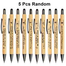 Bộ 1/5/10/20 bút bi in câu Kinh Thánh, quà tặng Cơ Đốc giáo số lượng lớn, bút bi tre Cơ Đốc giáo, có thể dùng như bút cảm ứng, bút bi in câu Kinh Thánh truyền cảm hứng cho nam và nữ, quà tặng văn phòng, trường học, tôn giáo. - Kinh thánh - Xem 9