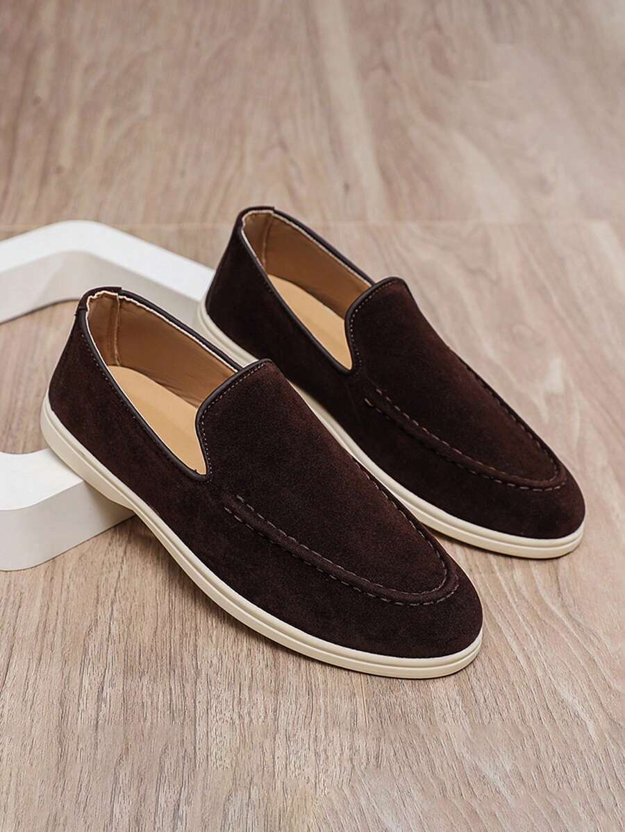 Men's Casual Flat Loafers For Daily Wear - Coffee Brown - View 1