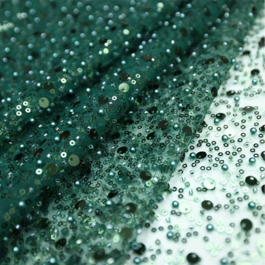 Vải ren châu Phi mới nhất dành cho váy cưới của phụ nữ Nigeria năm 2026, chất lượng cao, vải ren tulle đính ngọc trai kiểu Pháp.