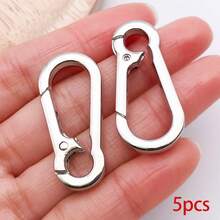 5/10个心形圆形星形钥匙扣夹银色金属心形登山扣钥匙圈DIY创意设计悬挂旋转龙虾爪扣触发弹簧钩用于珠宝制作 - 彩色 - 查看 10