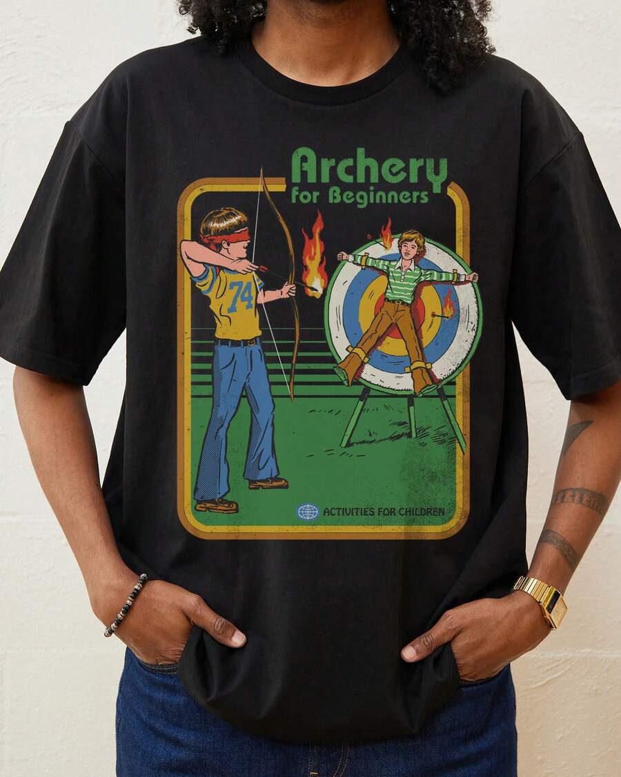 Archery T-Shirt For Beginners - 黑色 - 查看 1