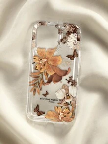 1pc Leaf-Shaped TPU Shock-Proof Phone Case, Suitable As Birthday Or Christmas Gift For Couples, Girlfriends, Daughters, Teenagers - Clear - View 2