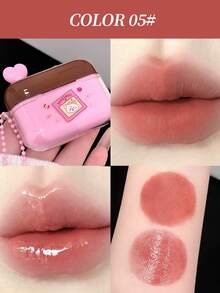 SHAQINUO 1pc Matte & Glossy Dual-Tone Lip Cream With Lip Brush, Moisturizing Long-Lasting Natural Versatile Portable Dual-Color - Nhiều màu - Xem 8