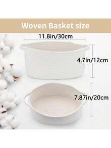 1 Cute Woven Storage Basket With Handle, Suitable For Gift Giving, Storage Decoration Organizer Toy Storage Basket - Nhiều màu - Xem 3