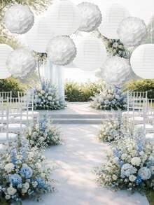 Conjunto de 12 peças para decoração de casamento, incluindo bolas de flores de papel e bolas de pelúcia para festas de casamento, fundo para festas, decoração de flores de papel, adereços para cenários, decoração externa, decoração suspensa, decoração de mesa, ideal para casamentos, festas de aniversário, decoração de casa, decoração de quarto de noivos, cenário para fotos e aniversários. - multicolorido - Ver 4