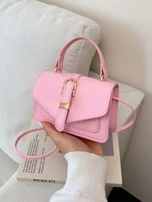 Túi xách mini thiết kế độc đáo, túi đeo chéo vuông thời trang, thanh lịch mới dành cho nữ. - Hồng - Xem 7
