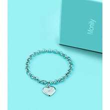Monily Birthday Gifts For Women Initial Charm Bracelets For Women Letters Alphabet Heart Bracelet For Women - B 心 - 查看 5