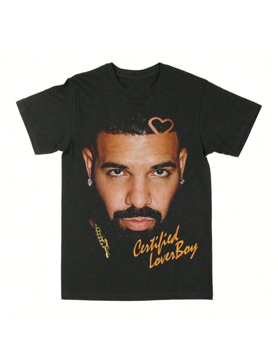 Drake T-Shirt For Men New In Tops And T-Shirts Vintage Clothing Womens Oversize T-Shirt Mens Cotton T-Shirt Y2k Funny - màu đen - Xem 1