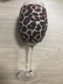 可重复使用的豹纹葡萄酒杯套，酒杯保护套，香槟杯套，隔热 - 查看 4