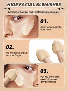 45PCS Makeup Tools Set Including:20PCS Makeup Brush Set+4PCS Makeup Sponges+4PCS Mini Makeup Sponges+4PCS Triangle Powder Puffs+8PCS Mini Air Cushion Powder Puffs+1pc Hairband+2PCS Hand Bowl Strap+2PCS Facial Cleansing Sponges - Apricot - View 10