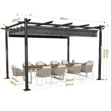 Devoko Gunji 3x3/3x4m Gazebo, Stable, Cold-Resistant, With Magnetic Fastening, Pergola With Adjustable Shade Area, Aluminum Frame, For Garden And Patio Roofing, Beige/Grey - bằng cấp - Xem 10