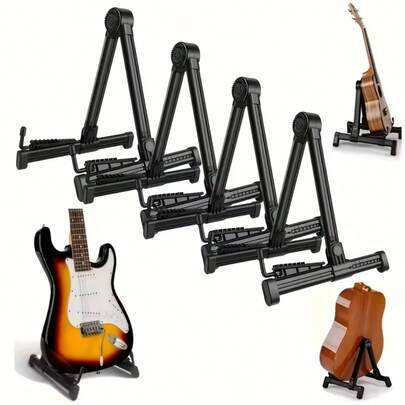 1 Giá đỡ đàn guitar có thể điều chỉnh và gấp gọn - Giá đỡ đàn guitar ABS cao cấp, thiết kế hình chữ A với chân chống trượt, phù hợp cho đàn guitar acoustic, guitar điện và bass, di động và nhẹ, lý tưởng cho nhạc sĩ, người chơi guitar, người chơi bass, ban nhạc, người sưu tầm nhạc cụ, trang trí Giáng sinh, quà tặng sinh nhật.