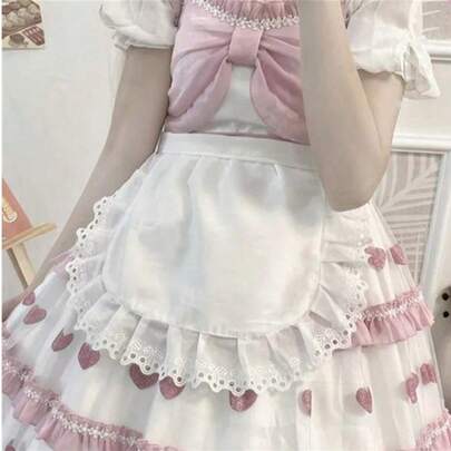 メイド風エプロン、メイドコスプレ衣装、ハーフエプロン、ウェイトレス制服、メイドエプロン、かわいいプリンセススタイルエプロン、デイリーエプロン、ファッショナブルなリトルシェフエプロン、かわいいプリンセススタイルのソフトガールデイリービブエプロン