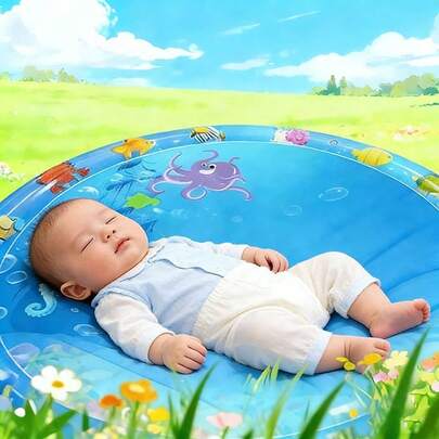 1 pieza Colchón de agua para niños, Alfombra de agua para gatear de bebé para uso doméstico, Llena de agua para el verano, Niño pequeño