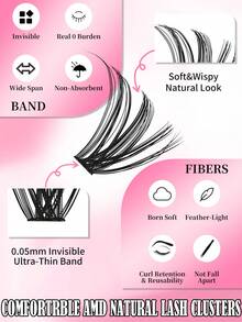 640pcs 50D/60D/80D Fluffy Curly 8-16mm Mixed False Eyelash Extension DIY Kit, Includes DIY Lower Lashes, Eyeshadow Palette, Soft Cluster Lashes, Creating Natural Butterfly Makeup Effect, Easy DIY Lashes At Home, Kit Contains Lash Glue, Makeup Remover, Lash Tweezers (Lower Lashes + 50D/60D/80D*2), Lash Cluster Set, Eyelashes, False Lashes - Black - View 5