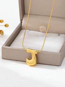 1 chiếc dây chuyền mặt chữ tối giản thời trang, dây chuyền sang trọng thanh lịch phù hợp để đeo hàng ngày. - Vàng - Xem 13