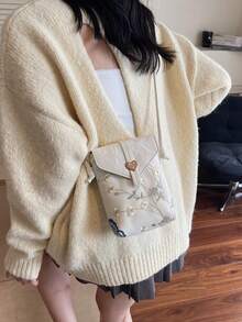 2026 New Arrival Small Crossbody Bag For Women, Minimalist Versatile Shoulder Bag, Lace Embroidery Design - White - View 4