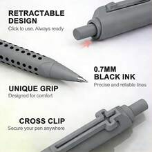 6 Pack Bible Journaling Gel Pens, 0.7mm Black Ink Retractable With Clip,Smooth Writing, Christian Gifts Men Women, Religious School & Office Supplies(Morandi) - Macaron-black Ink - View 5