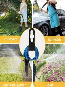3pcs Wall Mounted Garden Hose Rack, Suitable For Garden Tools And Faucet Hooks, Easy Installation Space-Saving Wall Mount Design, Suitable For Garden And Yard - Hose Support - View 7