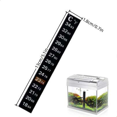 5.2英寸×0.7英寸水族箱温度计贴纸，双色（绿蓝）温度显示，适用于爬行动物和两栖动物