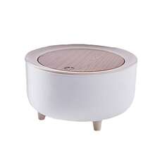 2L Capacity Mini Trash Can With Lid, Compact Plastic Desktop Garbage Bin For Desk Office Coffee Bar Makeup Vanity Bedroom Kitchen Nightstand, Pedal-Operated Elevated Tabletop Waste Collector, Stylish Modern Home Organization Storage Solution White - Xiaoyuan - View 4