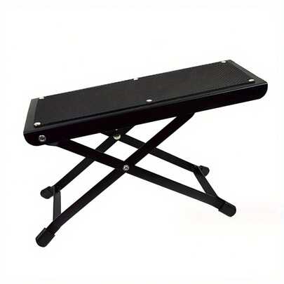 4-Level Adjustable Metal Guitar Foot Stool And Footrest, Stable And Comfortable Design. Non-Slip Surface, No Need To Bend Or Stretch To Use. Ideal For Instrument Performance And Guitar Practice