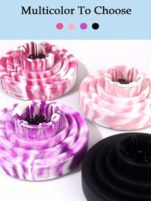 1个渐变色可折叠硅胶吹风机扩散器罩，耐高温硅胶美发卷发造型沙龙工具 - 彩色 - 查看 4