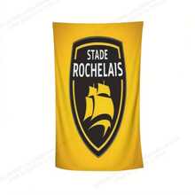 Lấy cảm hứng từ Stade Rochelais, khăn tắm biển siêu mềm làm từ sợi microfiber - Thiết kế biểu tượng sư tử thời trang, nhanh khô và nhẹ, thích hợp cho bơi lội, tập thể dục, yoga - 256gsm, hình chữ nhật, người bạn đồng hành lý tưởng khi đi du lịch, khăn tắm biển. - ST - Xem 1