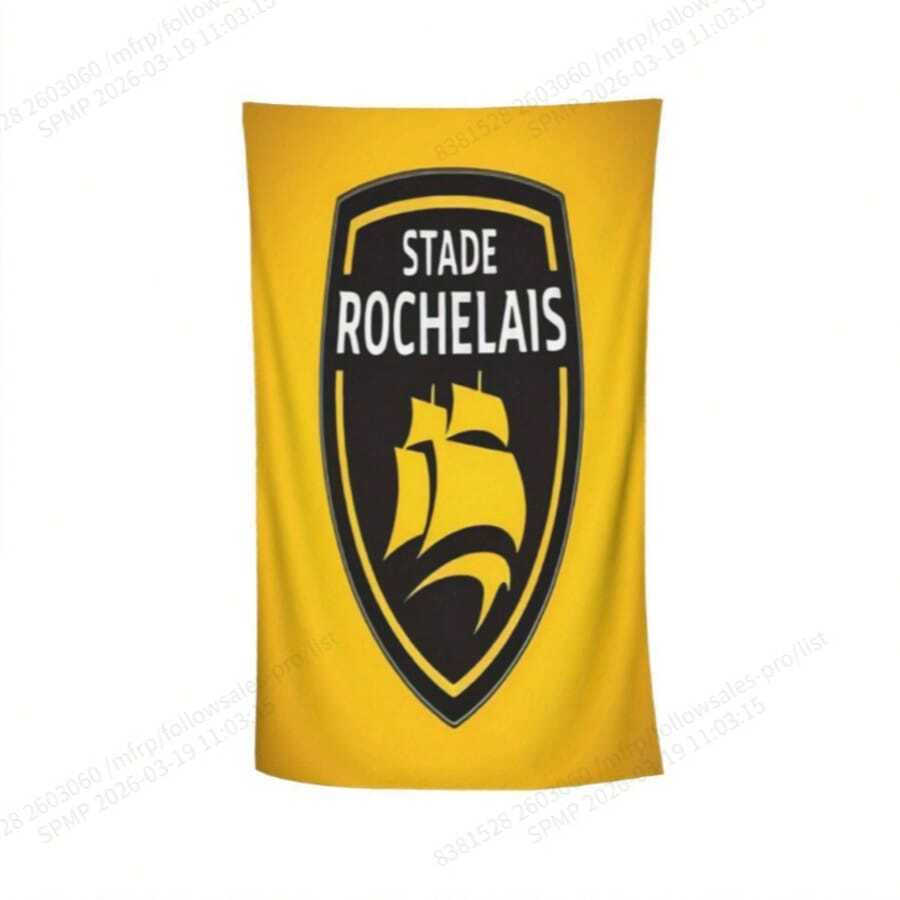 Lấy cảm hứng từ Stade Rochelais, khăn tắm biển siêu mềm làm từ sợi microfiber - Thiết kế biểu tượng sư tử thời trang, nhanh khô và nhẹ, thích hợp cho bơi lội, tập thể dục, yoga - 256gsm, hình chữ nhật, người bạn đồng hành lý tưởng khi đi du lịch, khăn tắm biển. - ST - Xem 1
