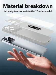 1pc New Minimalist Luxury Double-Layer Number 8 Pattern Tempered Glass With Camera Lens Protection Phone Case, Suitable For IPhone 17/17Pro/17ProMax/17Air/16/16Pro/16ProMax/16Plus/15/15Plus/15Pro/15ProMax/14/14Plus/14Pro/14ProMax/13/13Pro/13ProMax/12/12Pro/12ProMax/11/11ProMax, Matte Anti-Fall, Full Coverage Metal Paint Luxury Protective Cover - Multicolor - View 3