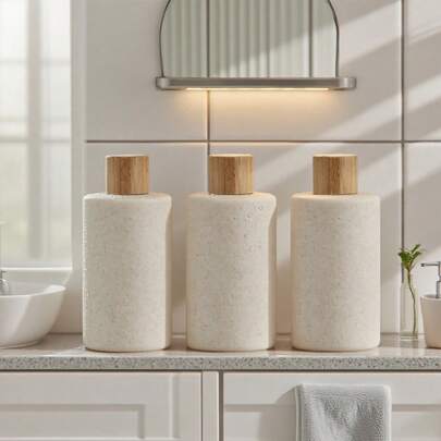 3pcs 10.1oz Leak-Proof Empty Refillable Bottles, Cosmetic Liquid Containers For Shampoo, Conditioner, Hand Wash