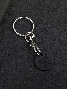 Porte-clés créatif avec clip à pièce en métal en forme de chariot de supermarché - Multicolore - Voir 7