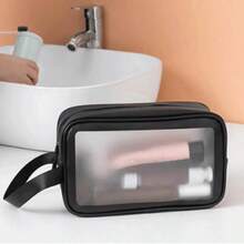 1 túi đựng mỹ phẩm PVC trong suốt dung tích lớn, túi đựng đồ vệ sinh cá nhân chống thấm nước bằng PU, túi du lịch dành cho nữ/1 chiếc màu hồng - Hồng - Xem 8