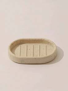 现代农舍风格树脂浴室配件套装，包括牙刷架、皂液器、梳妆托盘、漱口杯、棉签罐（深米色） - 彩色 - 查看 10