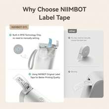 NiiMbot Giấy in nhãn nhiệt Nimbot D11/D101/D110, màu trắng trong suốt, chống thấm nước, chống dầu, tự dính, không để lại cặn, thích hợp cho máy in nhãn tại nhà, văn phòng, trường học và doanh nghiệp. - Nhiều màu - Xem 6